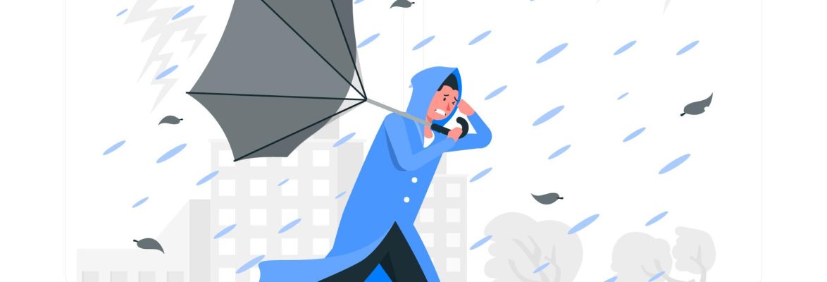 Imágen fuerte viento y lluvia